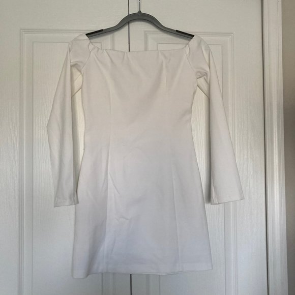 NWOT ZARA Women's Fitted Long Sleeve Dress, White, M - Picture 4 of 7